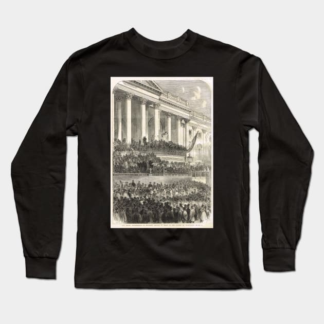 Second inauguration Abraham Lincoln 1865 Long Sleeve T-Shirt by artfromthepast